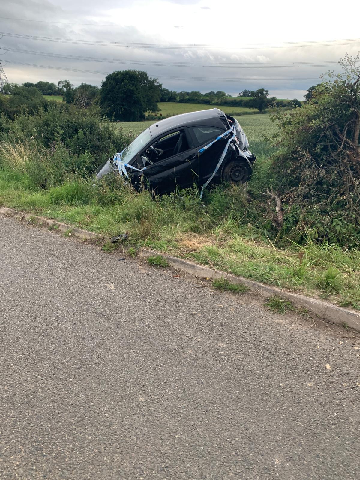 car overturned image